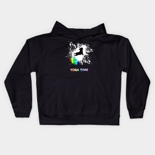 French bulldog and yoga pose Kids Hoodie